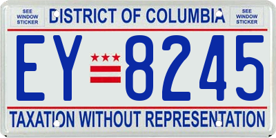 DC license plate EY8245