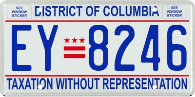 DC license plate EY8246