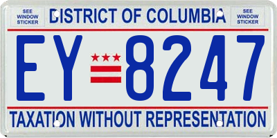 DC license plate EY8247