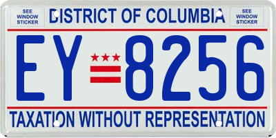 DC license plate EY8256