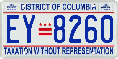 DC license plate EY8260