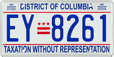 DC license plate EY8261