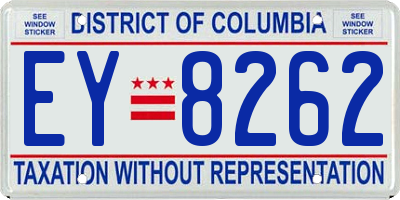 DC license plate EY8262