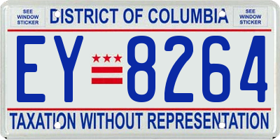 DC license plate EY8264