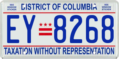 DC license plate EY8268