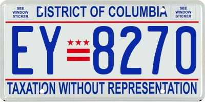 DC license plate EY8270