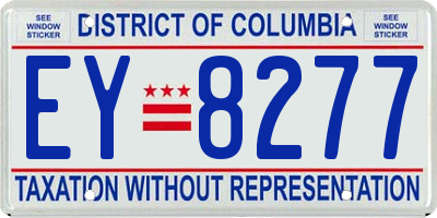 DC license plate EY8277