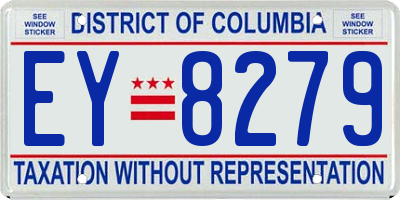 DC license plate EY8279