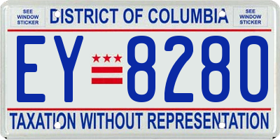 DC license plate EY8280