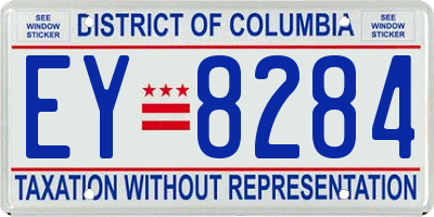 DC license plate EY8284