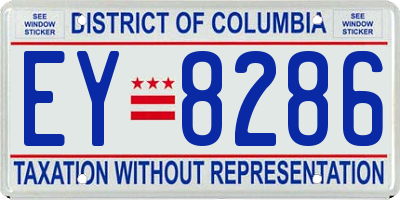 DC license plate EY8286