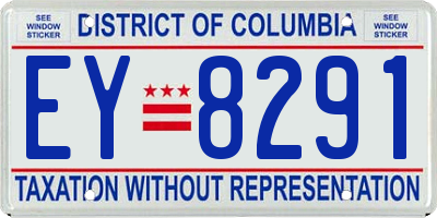 DC license plate EY8291