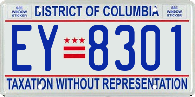 DC license plate EY8301