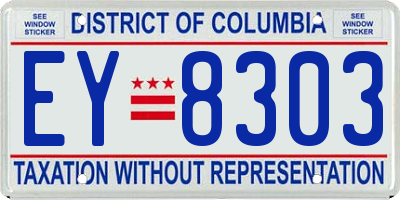 DC license plate EY8303