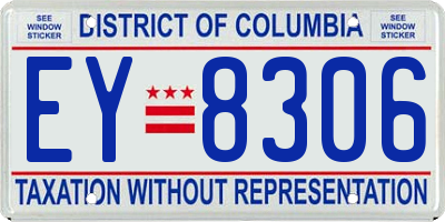 DC license plate EY8306