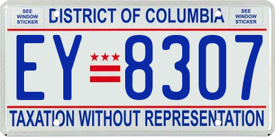 DC license plate EY8307