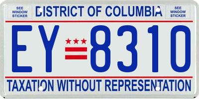 DC license plate EY8310