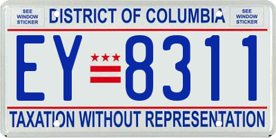 DC license plate EY8311