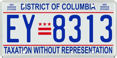 DC license plate EY8313