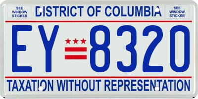 DC license plate EY8320