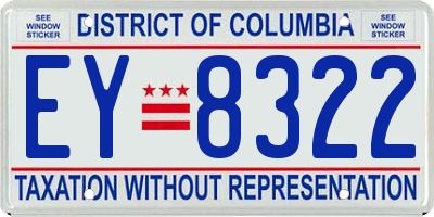 DC license plate EY8322