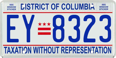 DC license plate EY8323