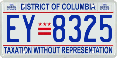 DC license plate EY8325