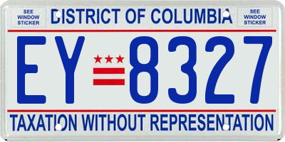 DC license plate EY8327