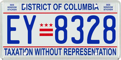 DC license plate EY8328