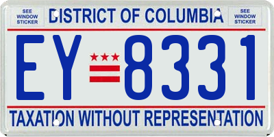 DC license plate EY8331