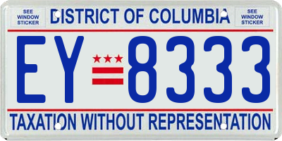 DC license plate EY8333