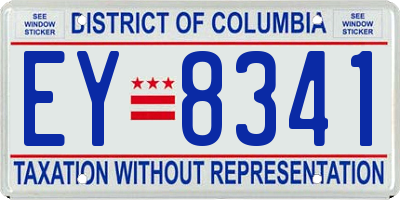 DC license plate EY8341