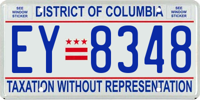 DC license plate EY8348