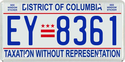 DC license plate EY8361