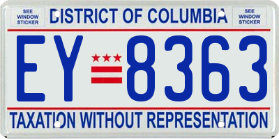 DC license plate EY8363