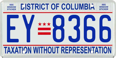 DC license plate EY8366