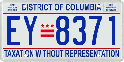 DC license plate EY8371