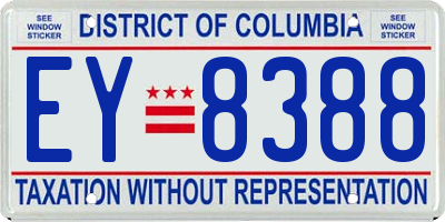 DC license plate EY8388