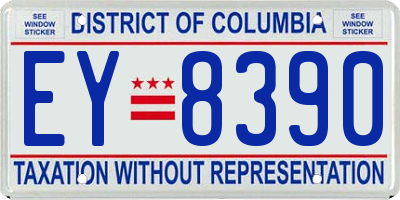 DC license plate EY8390