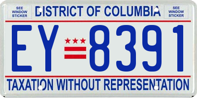 DC license plate EY8391