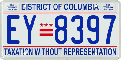 DC license plate EY8397