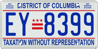 DC license plate EY8399