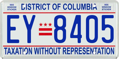 DC license plate EY8405