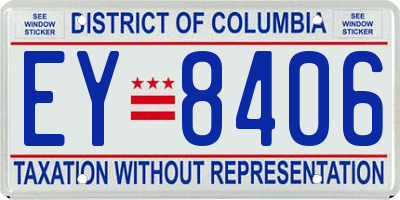 DC license plate EY8406