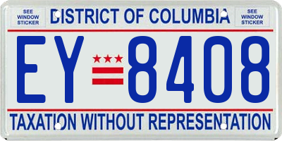 DC license plate EY8408