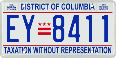 DC license plate EY8411