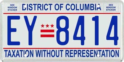 DC license plate EY8414