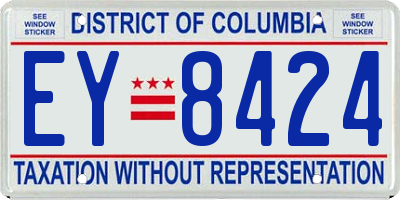 DC license plate EY8424