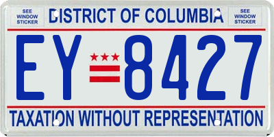 DC license plate EY8427