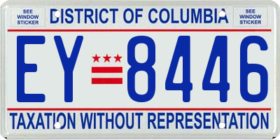 DC license plate EY8446